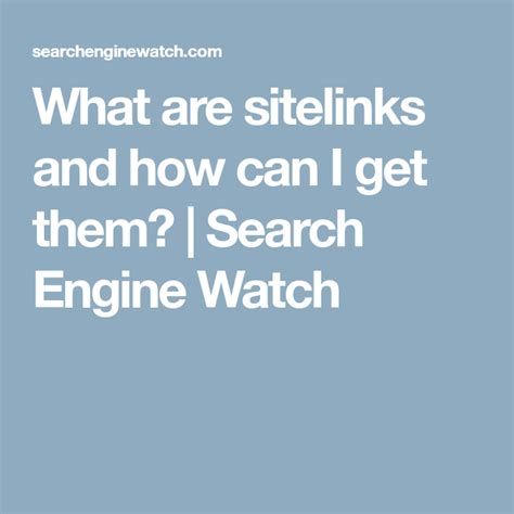 sitelinks       search engine