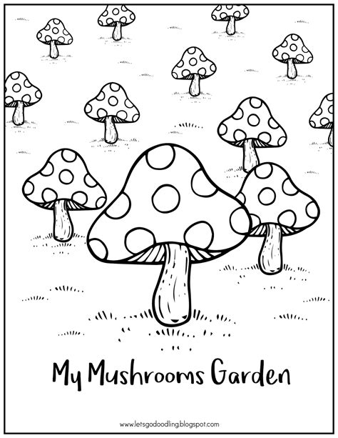 printable coloring page mushroom