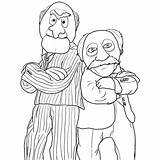 Muppets Gonzo Miss Xcolorings Waldorf Statler Piggy sketch template