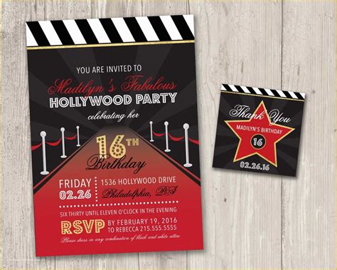 hollywood themed invitations  templates heritagechristiancollege
