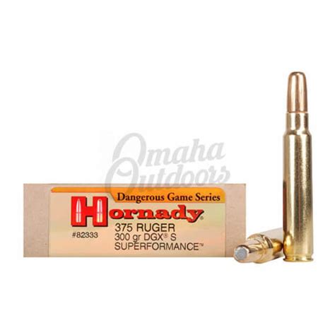 Hornady Dangerous Game Superformance 375 Ruger 300 Grain Dgx 20 Rounds