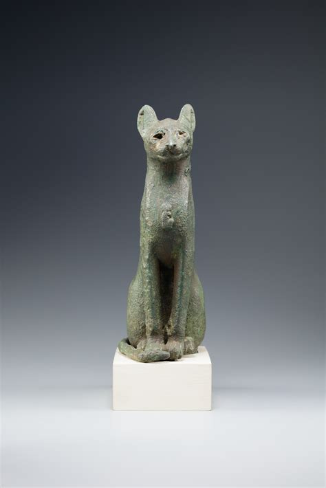 cat with image of bastet on breast late period ptolemaic period the