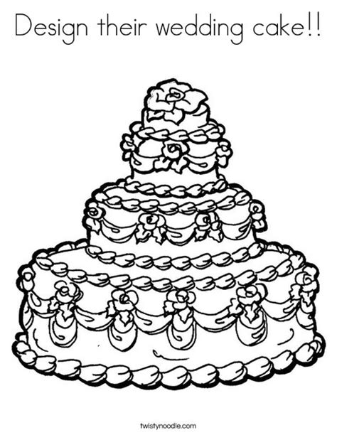design  wedding cake coloring page twisty noodle