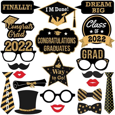 buy glitter graduation photo booth props  pack