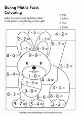 Bunny Maths Colouring Facts Worksheets Easter Coloring Activity Pages Village Puzzles sketch template