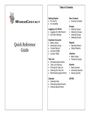 printable quick reference guide sample forms  templates