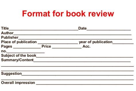 book review writing format
