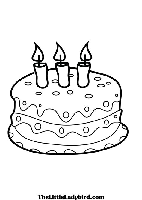 coloring page   birthday cake pages   cakepinscom