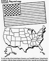 Coloring Flag Usa Map American Pages sketch template