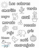 Spanish Coloring Pages Worksheets Colors Numbers Words Preschool Kindergarten Learning Color Printable Kids Worksheet Colores Los Number Sheets Elementary Getcolorings sketch template