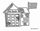 Station Fire Community Buildings Coloring Pages Building Colormegood sketch template
