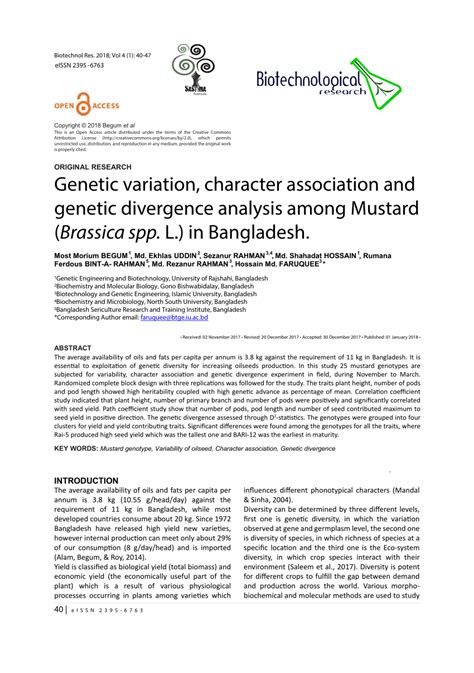 genetic variation character association  genetic divergence