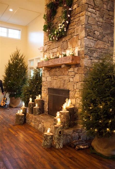 stone fireplace  tall ceiling google search christmas fireplace decor christmas