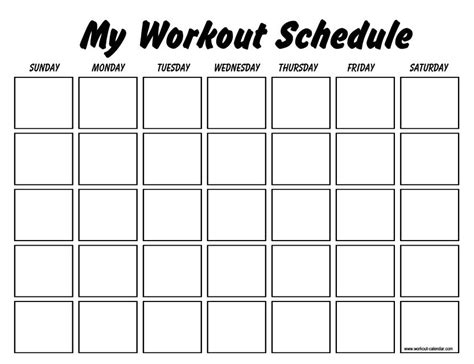 fitness calendar template  workout plan template workout plan