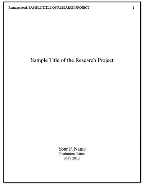 title page writing  research paper