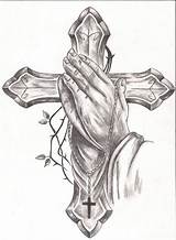 Praying Cross Hands Rosary Tattoo Drawing Designs sketch template