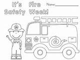 Fire Safety Week Preschool Coloring Prevention Pages Sheets Color Book School Community Helpers Crafts Printables Preschoolers Activities Truck Children Theme sketch template