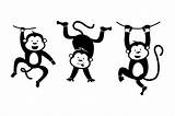 Monkey Silhouettes sketch template