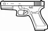 Gun Line Clipart Pistol Drawing Transparent Webstockreview Collection sketch template