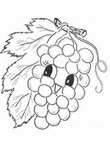 Coloring Pages Grape Grapes Fruits Color Printable Kids Recommended sketch template