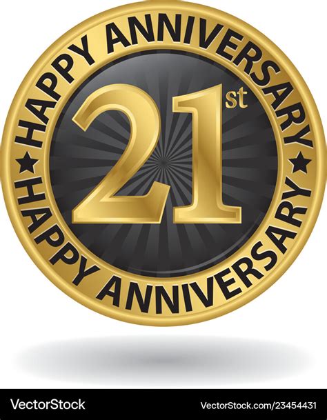 happy st years anniversary gold label royalty  vector