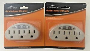 outlet adapter grounded plug  built  auto light ac vaw ebay