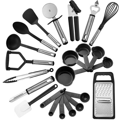 piece kitchen utensils set nylon  stainless steel cooking