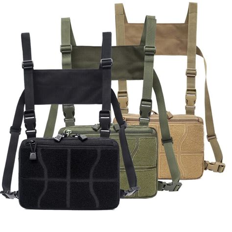 tactical adjustable chest bag outdoor hunting harness chest rig waist pack ebay
