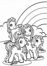 Rainbow Coloring Ponies Pages Pony Little Color Hellokids Print Sheets sketch template