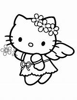 Coloring Kitty Hello Angel Pages Cliparts Hm Favorites Add sketch template