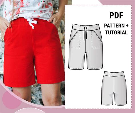 womens shorts printable sewing pattern  sizes   etsy