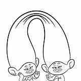 Coloring Pages Twins Trolls Satin Chenille Movie Searches Worksheet Recent sketch template