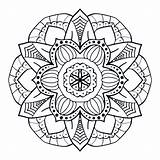 Mandala Coloring Flower Pages Printable Adult Kids sketch template