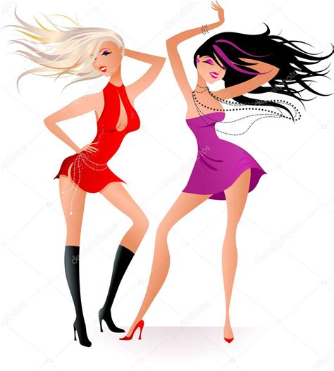 two sexy women dancing — stock vector © marish 1805928