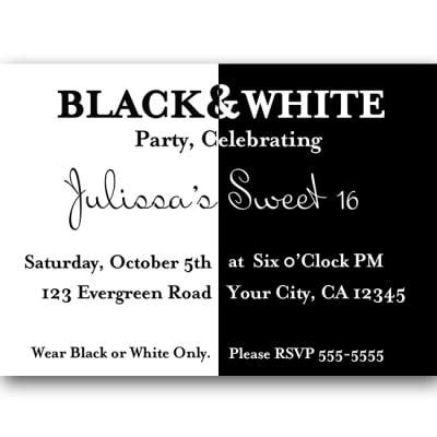 black  white birthday invitations design drevio