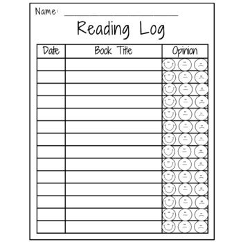 printable reading log   kinder teachers tpt