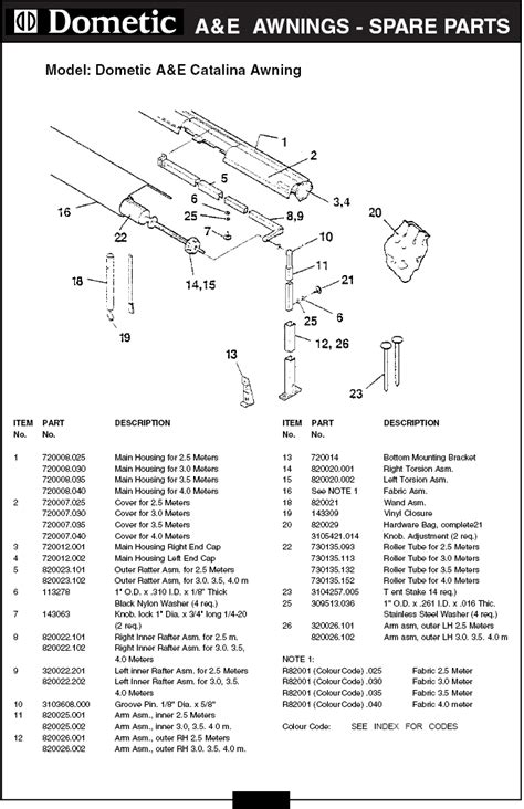 sunchaser awning parts diagram