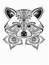Renard Raccoon Magnifique Coloriages Fuchs Chien Doodles Adultes Difficiles Ausmalen Ours Cameo Zentangle Erwachsene Beau Extraordinaire Mycoloring Meilleur Animali Classique sketch template