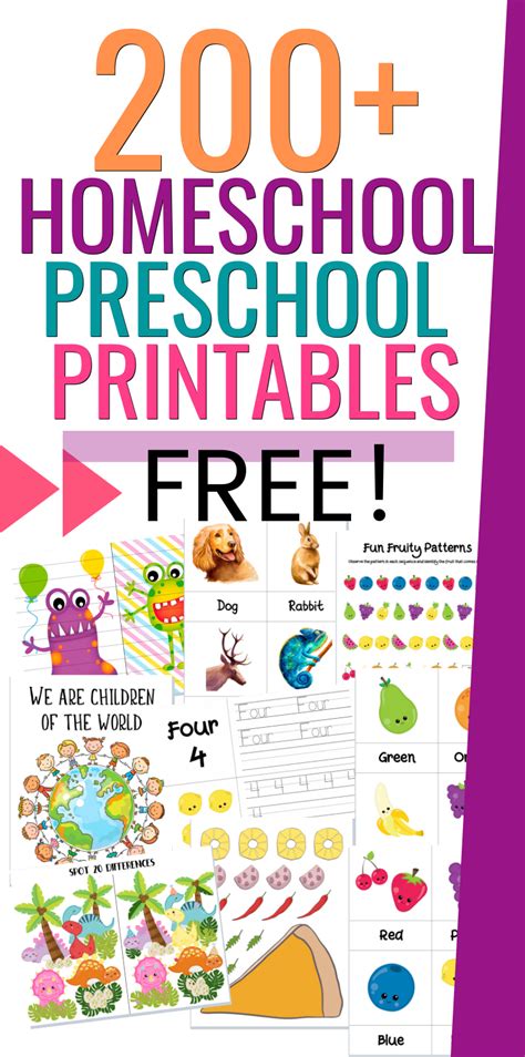 preschool homeschool printables