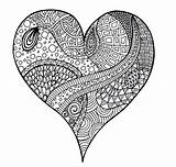 Zentangle Herz Mandalas Herzen Muster Malen Malvorlage Erwachsene Flamingo Wandbild Gestalten Mustern sketch template