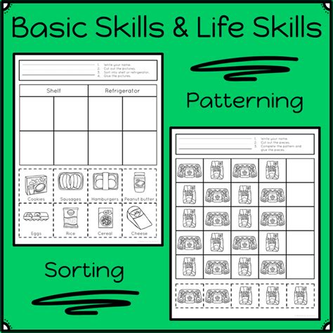printable life skills worksheets