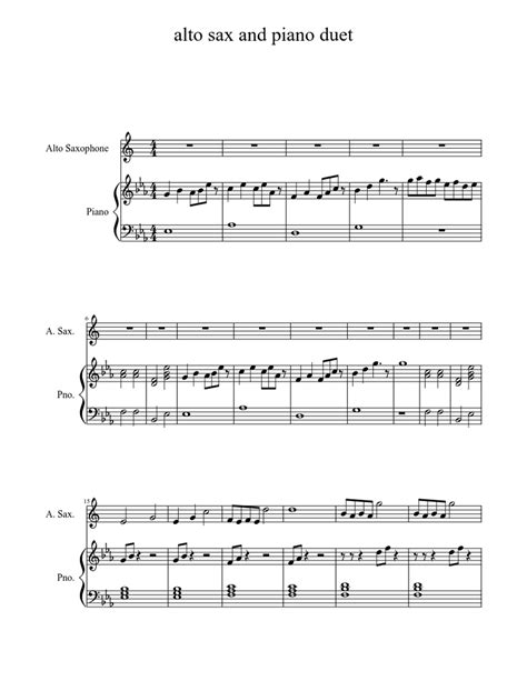 Alto Sax And Piano Duet Sheet Music Download Free In Pdf Or Midi