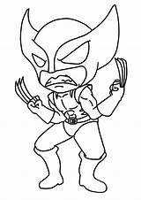 Wolverine Coloring Superheroes Pages Super Héros Kb sketch template