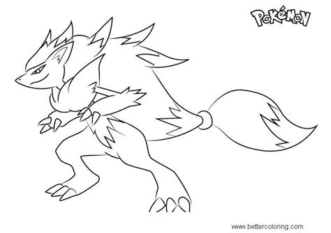 zoroark  pokemon coloring pages  printable coloring pages