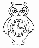 Clock Steampunk Pages Owl sketch template