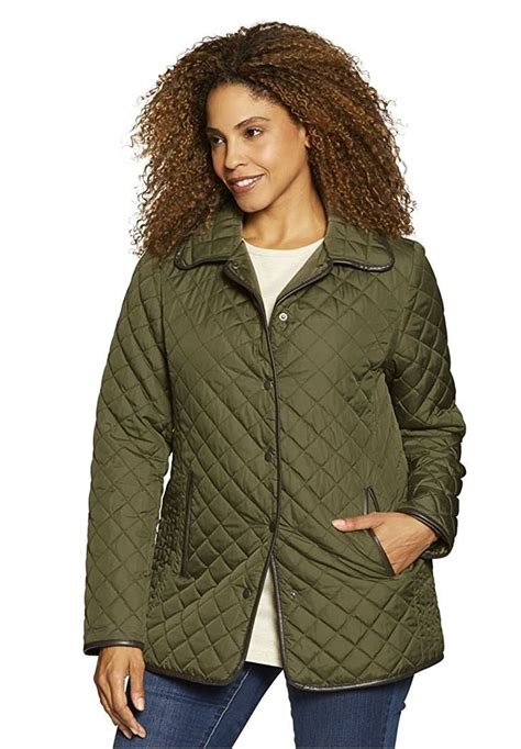 Women S Plus Size Light Quilted Snap Front Jacket At Amazon Women S