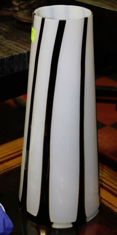 Black And White Tall Glass Vase