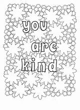 Coloring Kindness Positive Affirmation Affirmations Coloriages Gentillesse sketch template
