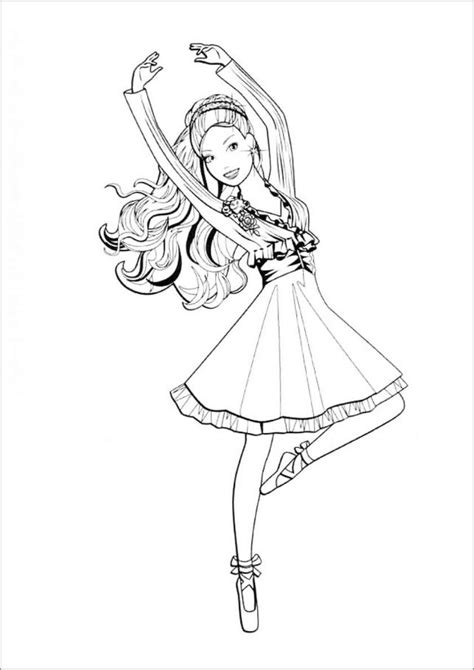 barbie ballerina coloring page coloringbay