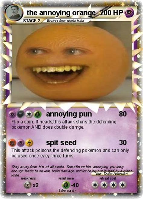 pokemon  annoying orange   annoying pun  pokemon card